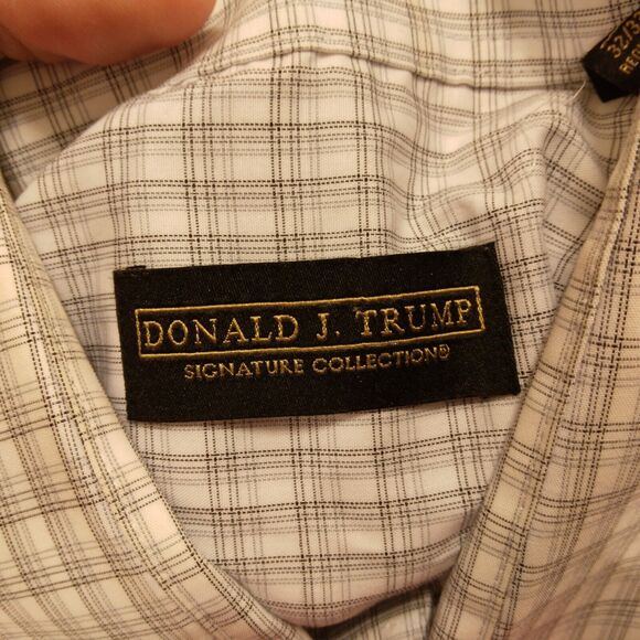 Donald J. Trump dress shirt mens L Large 16 32-33 white signature collection - Picture 6 of 9